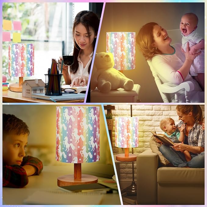 VIHOSE Unicorn Kids Table Lamp for Bedroom Kids Lamps for Girls Room