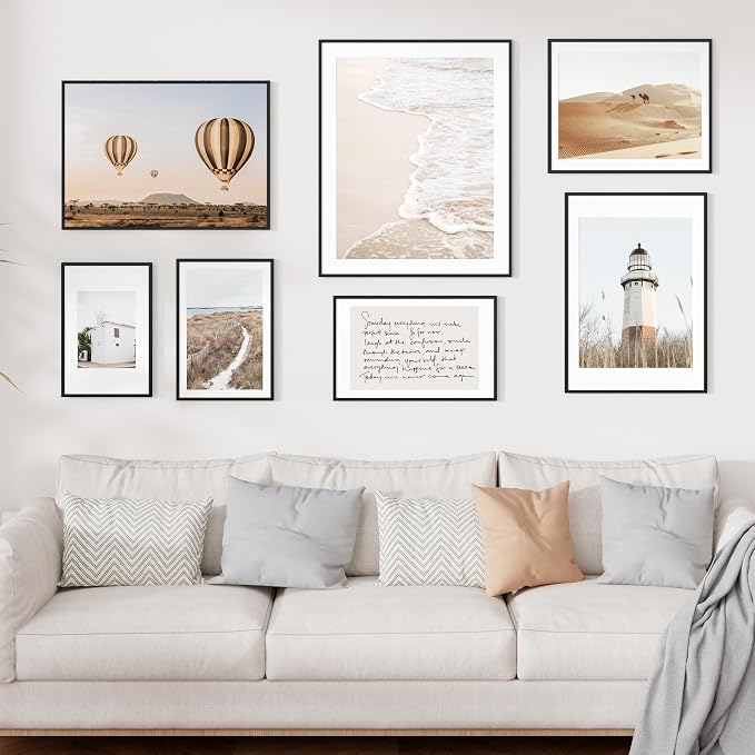 Fun Memories 13x19 Picture Frame, 13 x 19 Picture Frame with Mat for 11x17 Photo - HD Tempered Glass - Vertical and Horizontal Display - Wall Hook Hanging Hardware Included - Set of 1