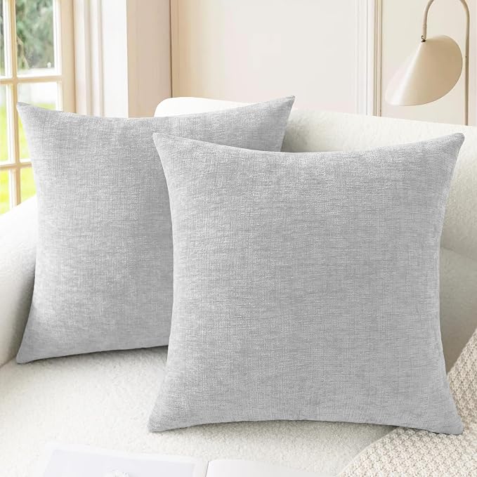 CaliTime Decorative Throw Pillow Covers 26 X 26 Inches Moonbeam Gray