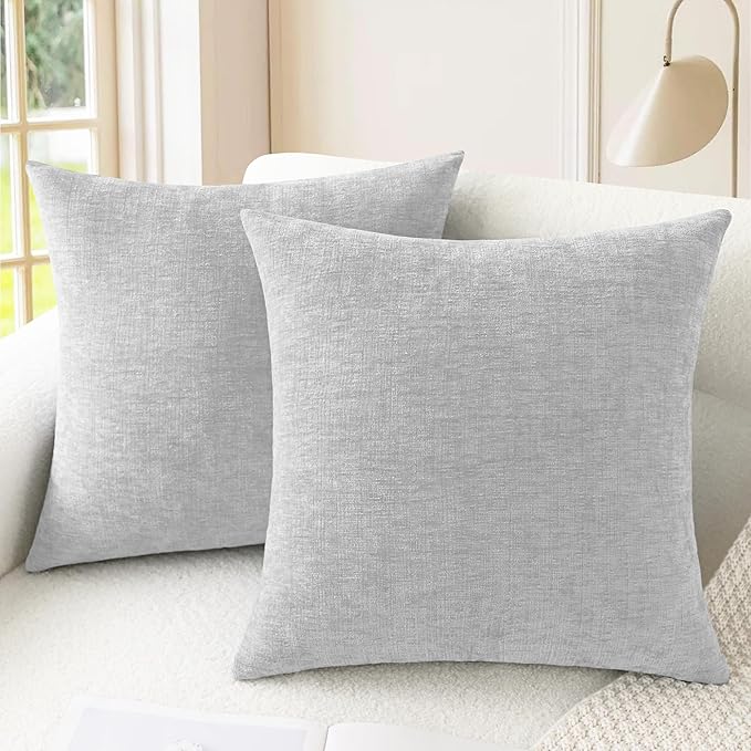 CaliTime Decorative Throw Pillow Covers 22 X 22 Inches Moonbeam Gray