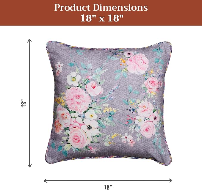 Maison d' Hermine Throw Pillow Covers 100% Cotton (18" x 18" - Pack of 1)