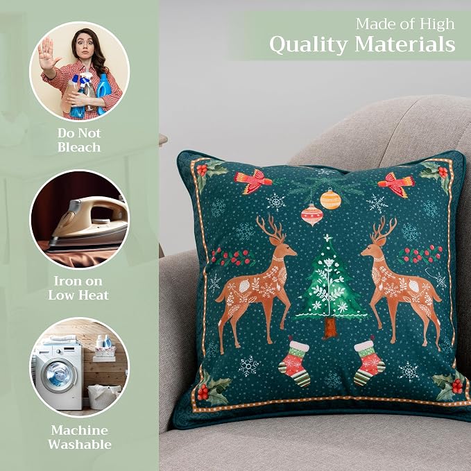 Maison d' Hermine Throw Pillow Covers 100% Cotton (18" x 18" - Pack of 1)