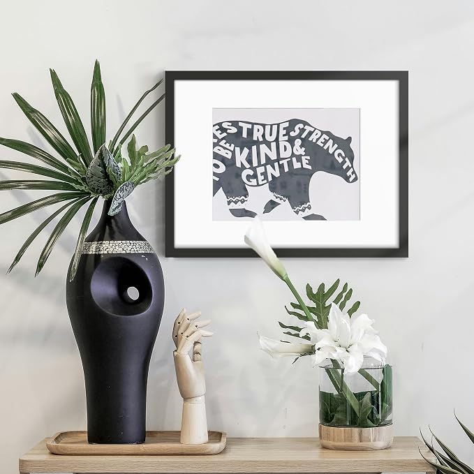 12x16 Picture Frame Sef of 10, for Wall Gallery Decor, Black | Display Pictures 8.5x11 with Mat or 12 x 16 Without Mat, Photo Frame Collage Wall Mounted