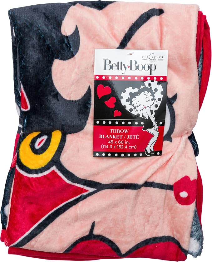 Silver Buffalo Betty Boop Style, Fleece Throw Blanket, 45x60in | Soft and Cozy, 180 GSM