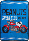 Silver Buffalo Peanuts Snoopy Speed Club Est, Fleece Throw Blanket, 45x60in | 1950, Soft and Cozy, 185 GSM