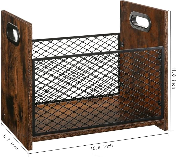 Large Magazine Rack Floor Set of 2, Vinyl Record Storage, Magazine File Holder Storage Basket for Letters, Books, Newspapers, Desktop and Home Office, 15.35" L x 8.7" W x 11.8" H