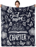 Jekeno Book Gifts Blanket Just One More Chapter Butterflies Throw Blanket | 60x80 Inch Flannel Book Floral Blanket Gifts For Christmas Birthday Women Bookworms Readers Librarians