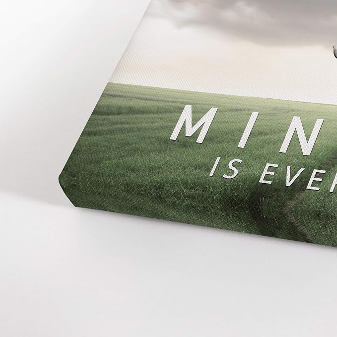 Smile Art Design Mindset is Everything Quote Elephant with Balloon in Sky Motivational Wall Art Canvas Print Inspirational Wall Art Entrepreneur Quote Office Decor Artwork Gift Ready to Hang 8x12