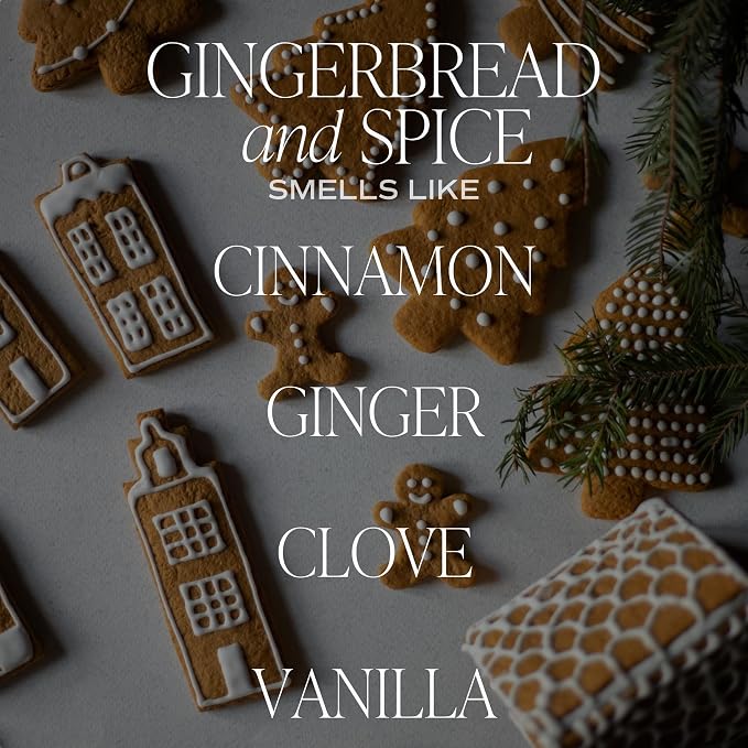 Sweet Water Decor Gingerbread & Spice Christmas Candle, 9oz Amber Jar | Cinnamon, Ginger, Clove & Vanilla Scented Candle for Home, Made in USA, 40+ Hour Burn Time, Secret Santa Christmas Gift