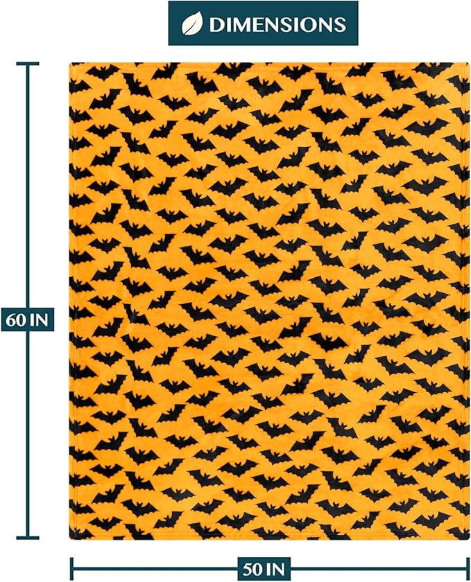 PAVILIA Halloween Throw Blanket for Couch | Bat Fall Halloween Fleece Blanket | Soft, Plush, Warm Black Fall Cabin Throw, 50x60 (Bat Halloween)