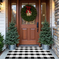 Buffalo Plaid Area Rug, Checkered Rug 3x5 Ft, Black and White Rug, Washable Cotton Mat for Front Porch, Entryway, Kitchen, Living Room, Home Decor