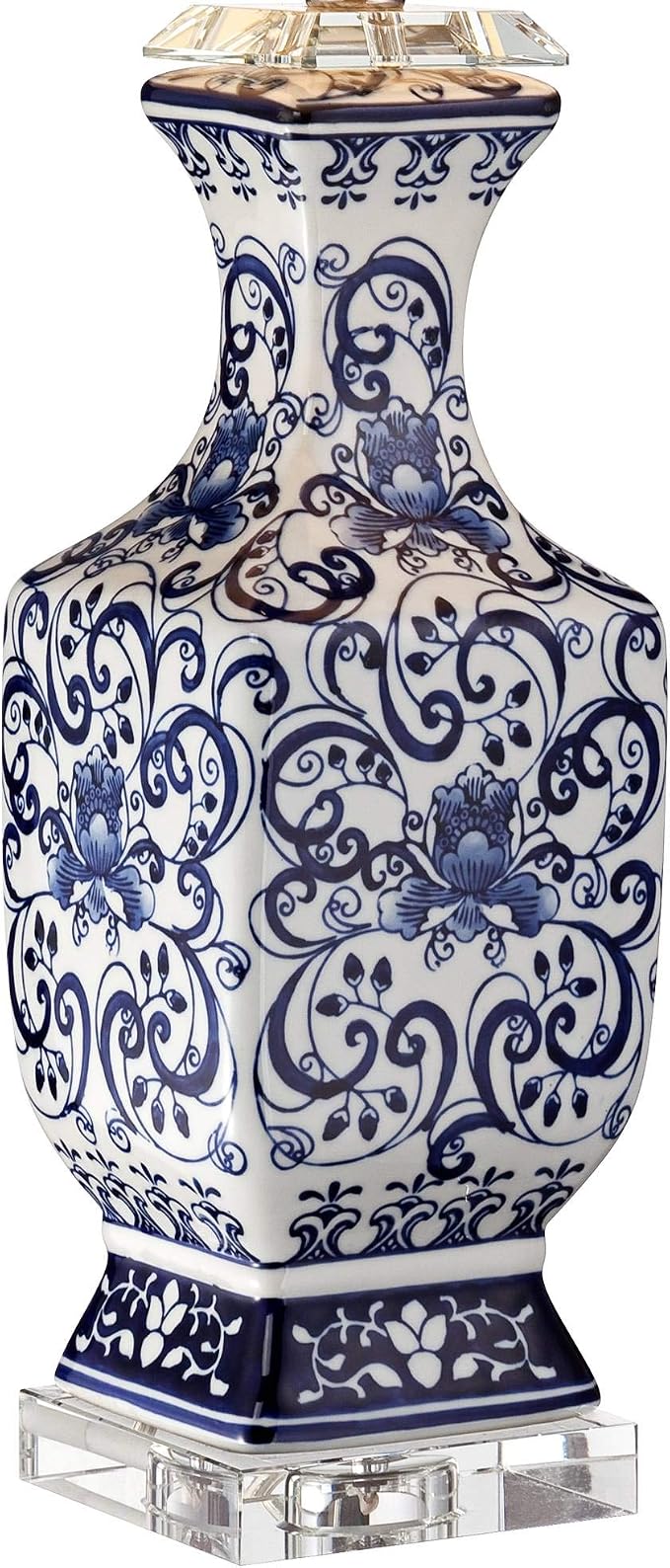 Iris 28" Tall Table Lamps Set of 2 Blue White Porcelain Jar Traditional