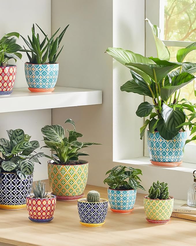 Metahom 3.8 Inch Succulent Pots, Ceramic Pots for Plants, Set of 4