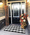 Ukeler Black and White Rug 3×5- Cotton Farmhouse Layered Doormat Hand-Woven Checkered Carpet Plaid Rug for Doorway/Kitchen/Bathroom/Entry Way/Laundry Room/Bedroom