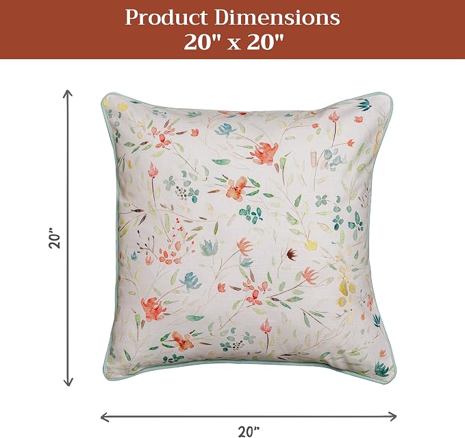 Maison d' Hermine Throw Pillow Covers 100% Cotton (20" x 20" - Pack of 1)
