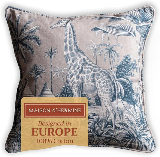 Maison d' Hermine Throw Pillow Covers 100% Cotton (20" x 20" - Pack of 1)