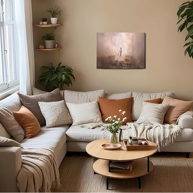 Jesus Leaves the 99 Sheep Wall Art, Christian Jesus and Lamb Canvas Wall Decor Paintings, Religious The Lost Sheep Prints Artwork Pictures for Living Room Bedroom Church Prayer 12x16 Inch Fraemd
