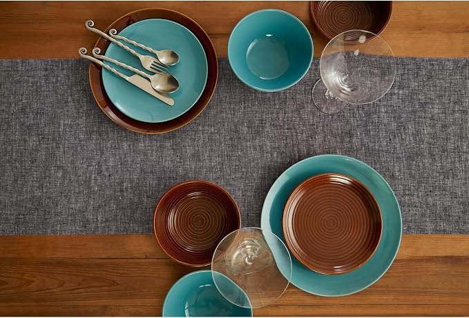 Solino Home 100% Pure Linen Table Runner Black Long, Athena 14 x 120 in | dresses up dining tables for everyday meals, European flax fibres, a thoughtful housewarming gift, soft, OEKO-TEX Certified