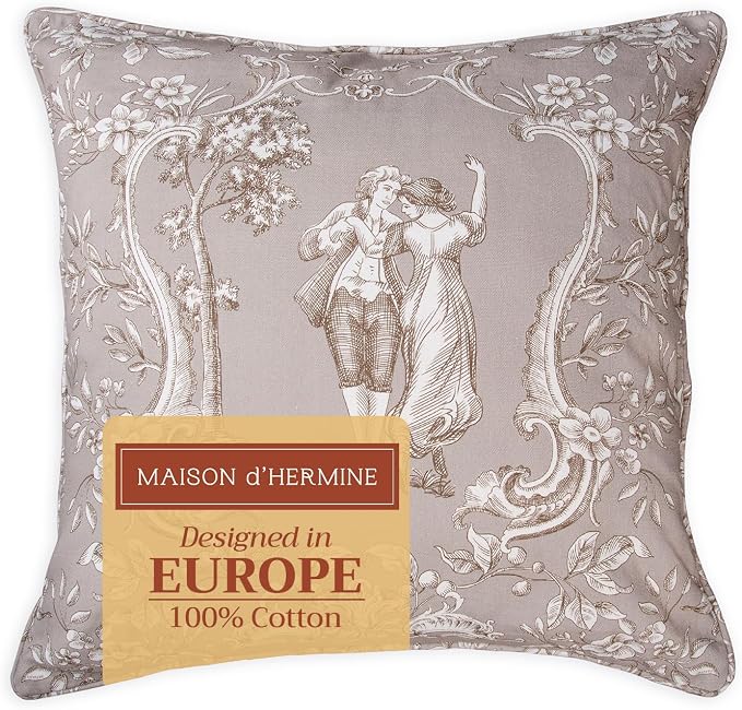 Maison d' Hermine Throw Pillow Covers 100% Cotton (20" x 20" - Pack of 1)