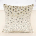 Alerfa Beige Floral Throw Pillow Cover 18 x 18 Inch Cut Velvet Sqaure Luxury Decorative Pillow Cover for Couch Living Room Bedroom