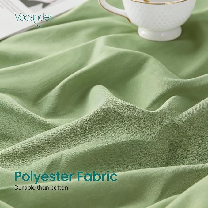 Vocander Sage Green King Bed Skirt 14 Inch Drop, Elastic Wrap Dust Ruffle | Hides Underbed Storage, No Mattress Lifting, Elastic Stays Put, Soft Fabric, Machine Washable, Polished Look