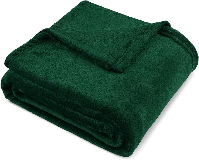PAVILIA Fleece Blanket Throw Twin Size | Super Soft, Plush, Luxury Flannel Throw | Lightweight Microfiber Blanket for Sofa Couch Bed (Emerald Green, 60x80 inches)