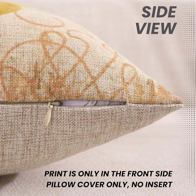 Thanksgiving Throw Pillow Covers 18x18 inches for Autumn Decorations Farmhouse Turkey Decorative Cushion Case Fall Decor Pillowcase Sofa Couch CC1831