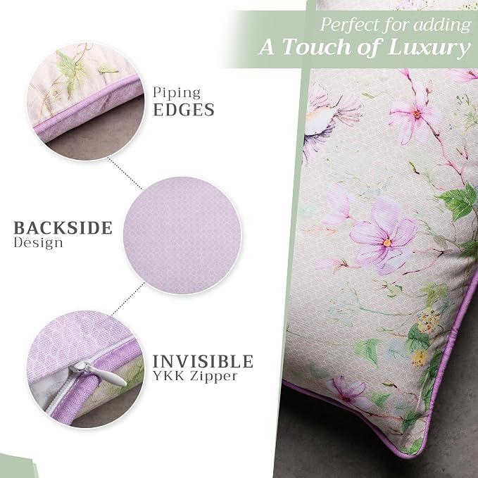 Maison d' Hermine Throw Pillow Covers 100% Cotton (12" x 20" - Pack of 1)