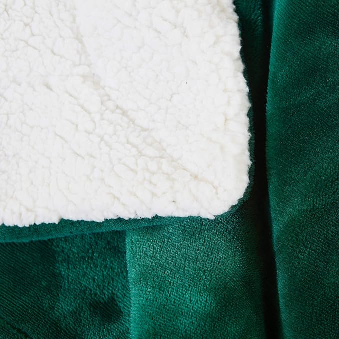 SOCHOW Sherpa Fleece Throw Blanket, Green, 50x60 inches | Double-Sided Super Soft Luxurious Plush Blanket Throw Size