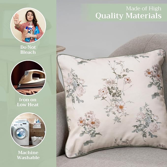 Maison d' Hermine Throw Pillow Covers 100% Cotton (20" x 20" - Pack of 1)