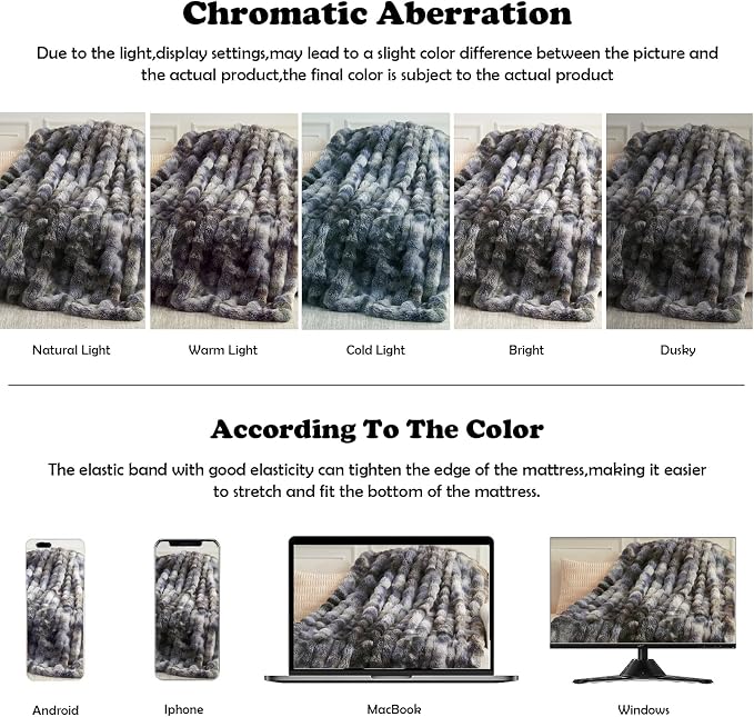 NEWCOSPLAY Faux Fur Bubble Throw Blanket for Couch, Tie-Dye Grey, 50"x60" | Fluffy Soft Thick Warm Bubble Blanket for Couch Sofa Bed 700GSM, Plush Cozy Luxury Decorative Throw, Gift for Women Men