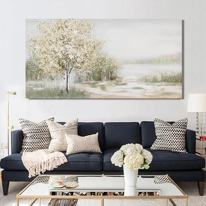 Canvas Wall Art Decor Large Green Wall Art for Living Room Natural Landscape Wall Art Decor Canvas Art Wall Decor Oversized Wall Art Prints for Room Bedroom Office Decor 29"X58"
