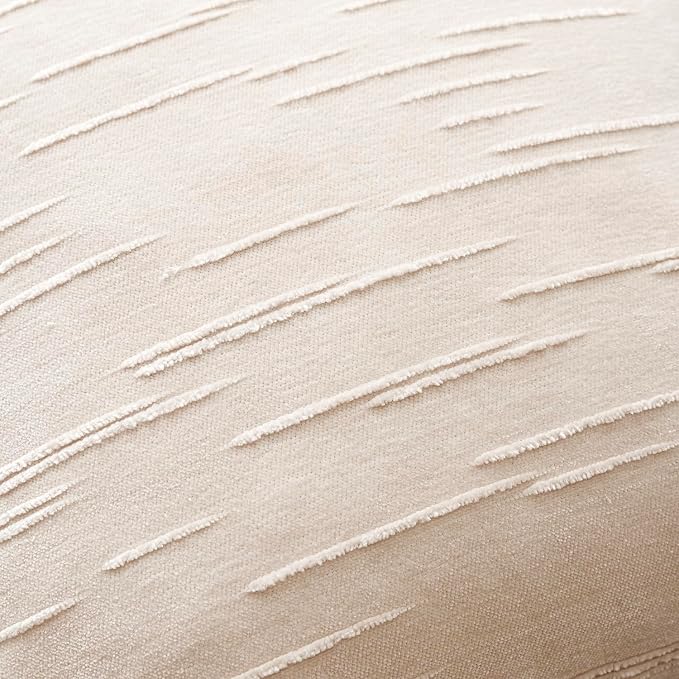 Foindtower Pack of 2 Slubby Textured Chenille Throw Decorative Pillow Covers Lumbar Accent Solid Cushion Cover Neutral Farmhouse Pillow Case for Couch Sofa Bedroom Living Room 12x20 Inch,Ivory