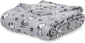 Berkshire Blanket Peanuts® VelvetLoft® Cute Character Snoopy Plush Blanket,Peanuts Poses and Paws Grey,King 90 in x 108 in (Official Peanuts® Product)