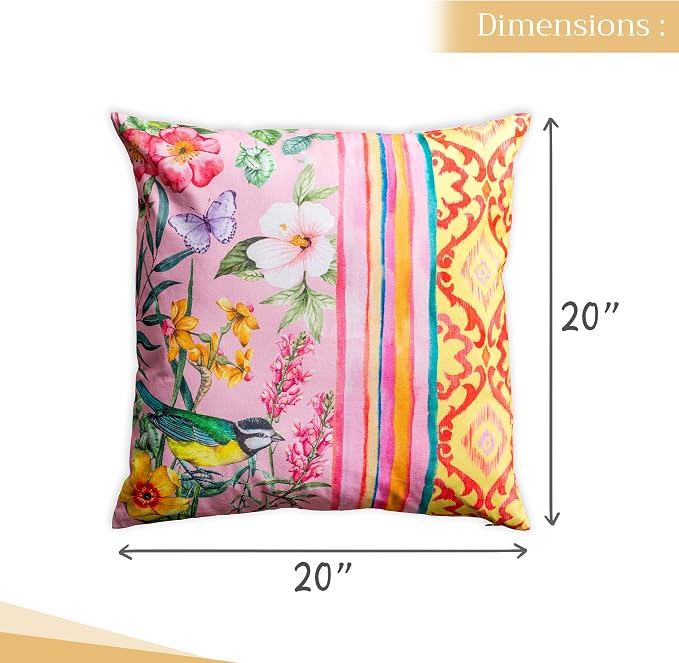 Maison d' Hermine Throw Pillow Covers 100% Cotton (20" x 20" - Pack of 1)