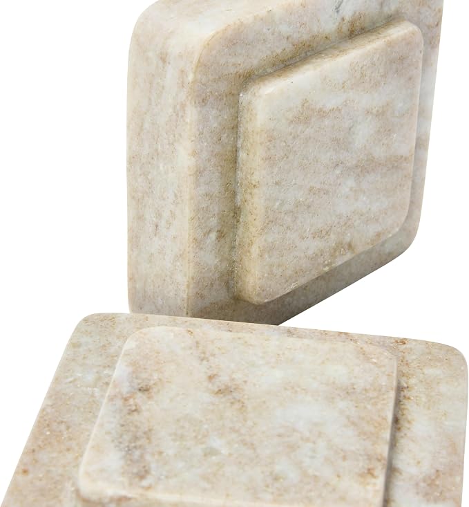 Bloomingville Heavy Duty Marble Bookends, Beige, (Pack of 4)