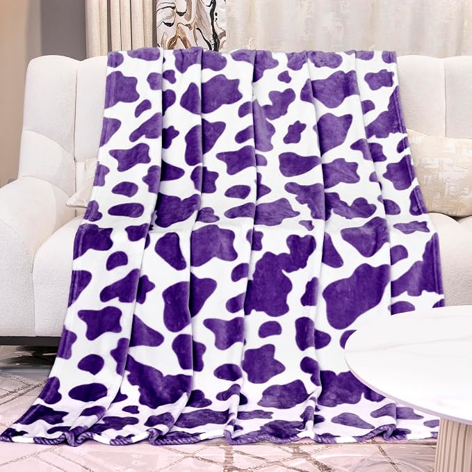 Purple Throw Blanket for Bed, Lavender Soft Fleece Blanket for Women, Girls, Teens | Lightweight Bedding & Couch Accessories, Purple Gifts for Birthday, Holidays 50"x60"