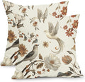 Kawani Vintage Floral Pillow Covers 18x18 Inch Set of 2 Cream Chinoiserie Flower and Bird Outdoor Decorative Throw Pillows Retro Rustic Pillowcases Farmhouse Cushion Covers for Couch Home Decor