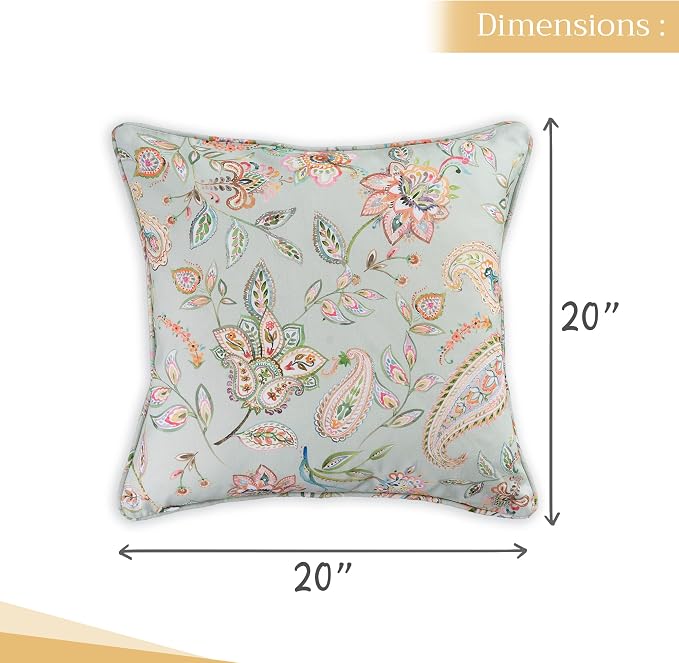 Maison d' Hermine Throw Pillow Covers 100% Cotton (20" x 20" - Pack of 1)