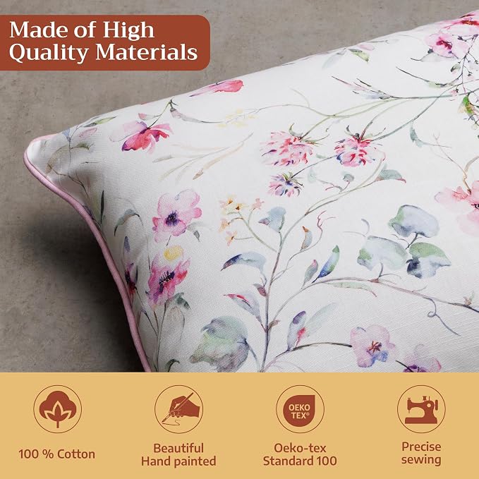 Maison d' Hermine Throw Pillow Covers 100% Cotton (18" x 18" - Pack of 1)