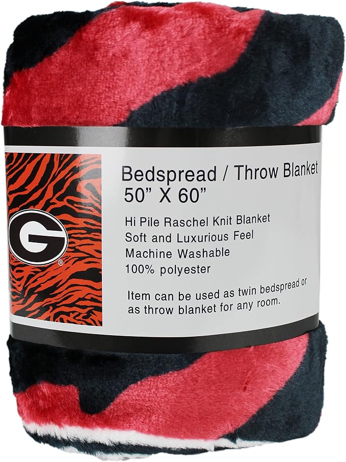 College Covers Georgia Bulldogs Raschel Throw Blanket, 60 in by 50 in