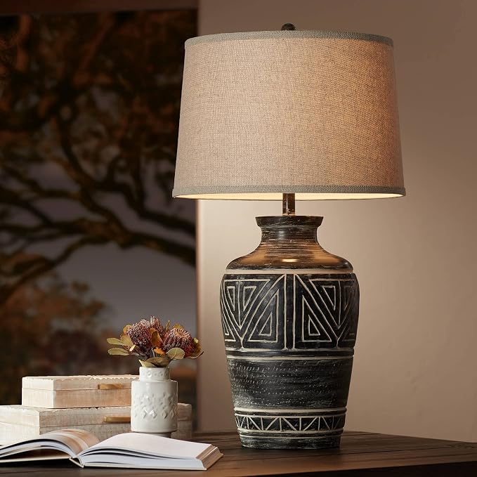 John Timberland Miguel 32" Large Table Lamp Earth Tone Rustic Jar Southwest