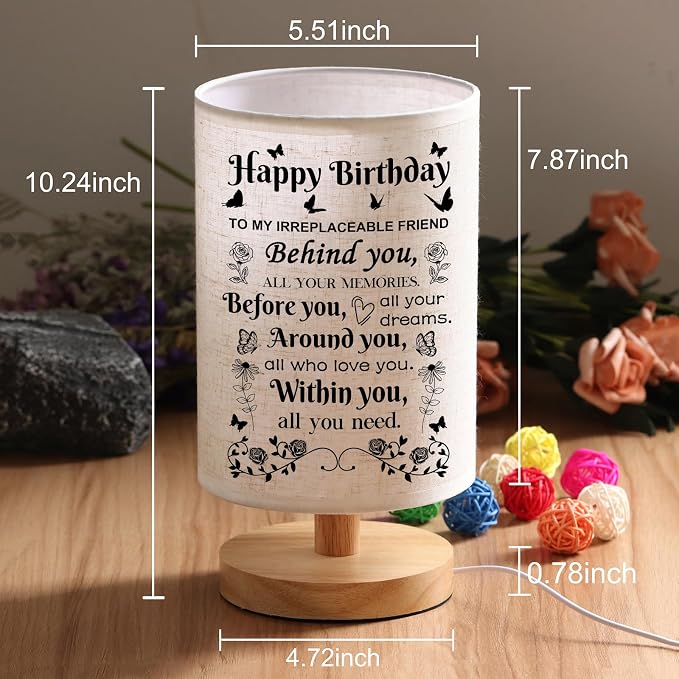 WSYEAR Birthday Gifts for Women, Happy Birthday Gifts for Best Friend Birthdays Gifts, Table Lamp for Sister Mom Wife Her Girlfriend Coworker Bestie