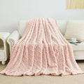 Aganear Twin Blanket - 3D Stylish Design, Lightweight Blanket Super Soft, Warm, Decorative Present for All Seasons, Portable Throw Blankets for Couch, Sofa, Bed, Car(60"×80", Pink)