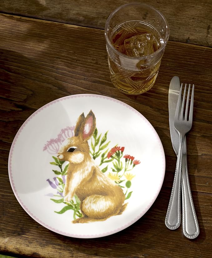 Lenox Bunny 4-Piece Easter Accent Plates, Appetizer Plate Set for 4