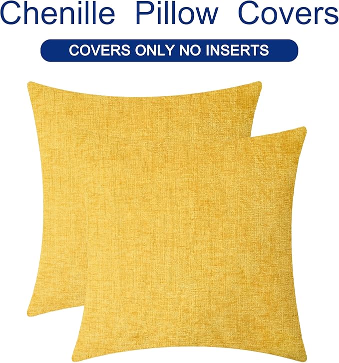CaliTime Decorative Throw Pillow Covers 24 X 24 Inches Mustard Yellow