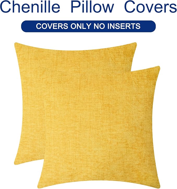 CaliTime Decorative Throw Pillow Covers 16 X 16 Inches Mustard Yellow