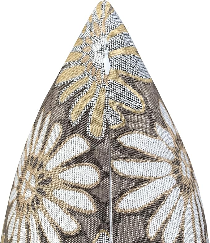 18x18 Floral Jacquard Throw Pillow Covers, 2-Pack, Brown