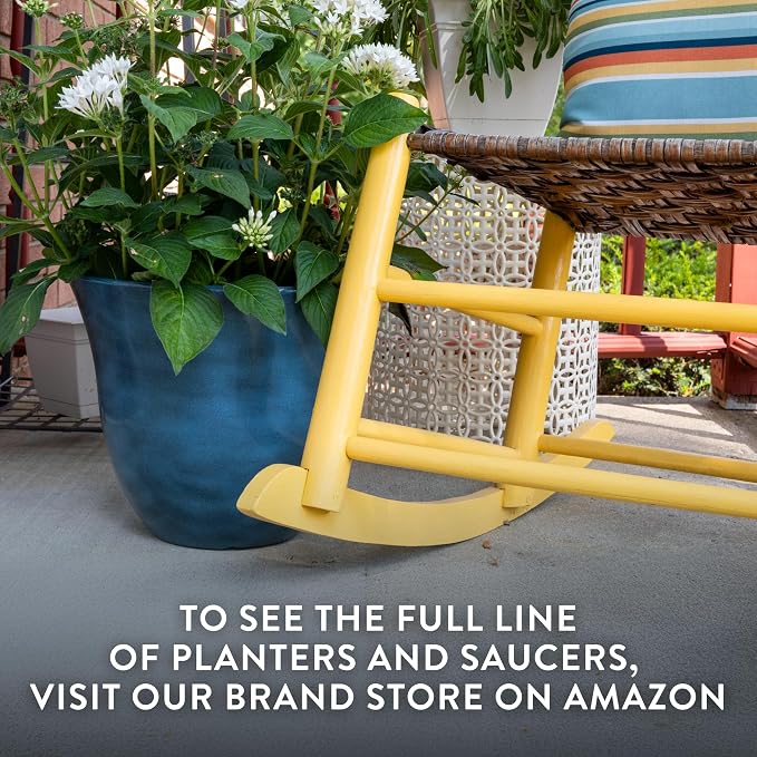 13" Honeysuckle Planter in Tequila Sunrise | Hand-Painted Finish Plant Pots, Lightweight Indoor Outdoor Planter, UV-Resistant, Great for Patio, Home & Garden Decor Accent
