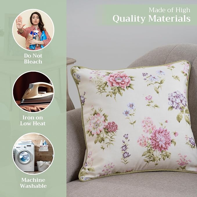 Maison d' Hermine Throw Pillow Covers 100% Cotton (18" x 18" - Pack of 1)